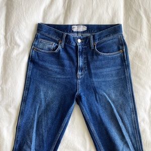 Free people dark denim straight jeans